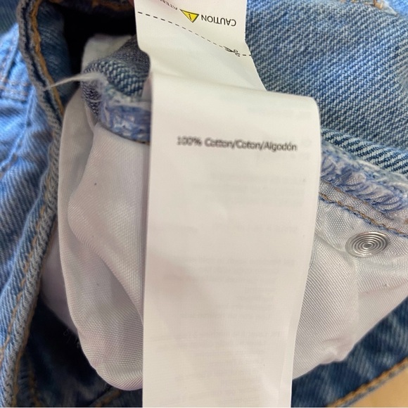 REFUGE denim jeans wide legs high rise waist blue 100% cotton cargo cropped 1 - Picture 13 of 15